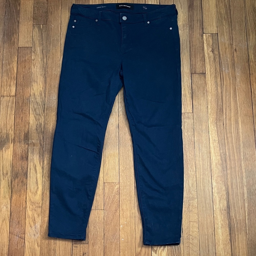 LIVERPOOL Deep Blue Jeans Size 10 The Ankle Skinny Office Chic